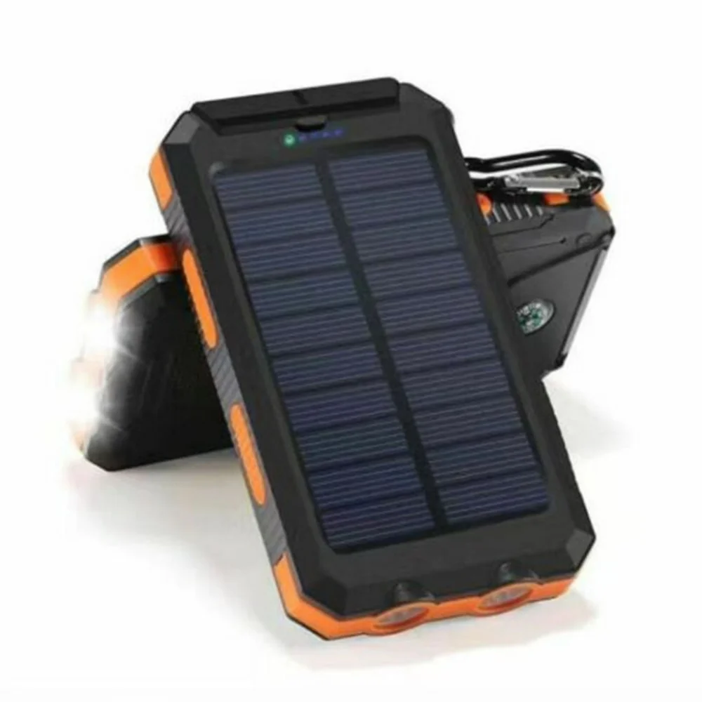 Dual USB DIY Solar Power Bank Case Kits Battery Charger External Box Flashlight